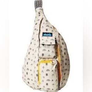 Kavu Rope Sling Bag Crossbody Backpack Cream and Yellow Outdoor Adventure